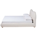 Baxton Studio Maya Mid-Century Modern Cream Boucle Fabric and Oak Brown Finished Wood Queen Size Platform Bed - BSOBBT61130-Maya-Cream/Oak-Queen