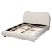 Baxton Studio Maya Mid-Century Modern Cream Boucle Fabric and Oak Brown Finished Wood Queen Size Platform Bed - BSOBBT61130-Maya-Cream/Oak-Queen