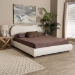 Baxton Studio Maya Mid-Century Modern Cream Boucle Fabric and Oak Brown Finished Wood Queen Size Platform Bed - BSOBBT61130-Maya-Cream/Oak-Queen