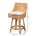 bali & pari Bella Modern Bohemian Natural Brown Rattan Counter Stool - BSOBella-Rattan-CS