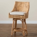 bali & pari Bella Modern Bohemian Natural Brown Rattan Counter Stool - BSOBella-Rattan-CS