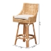 bali & pari Bella Modern Bohemian Natural Brown Rattan Bar Stool - BSOBella-Rattan-BS