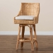 bali & pari Bella Modern Bohemian Natural Brown Rattan Bar Stool - BSOBella-Rattan-BS