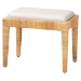 Baxton Studio Sofia Modern Bohemian Natural Brown Rattan and Mahogany Wood Ottoman
