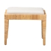 bali & pari Sofia Modern Bohemian Natural Brown Rattan and Mahogany Wood Ottoman - BSOSofia-Rattan-Otto