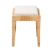 bali & pari Sofia Modern Bohemian Natural Brown Rattan and Mahogany Wood Ottoman - BSOSofia-Rattan-Otto