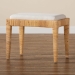 bali & pari Sofia Modern Bohemian Natural Brown Rattan and Mahogany Wood Ottoman - BSOSofia-Rattan-Otto