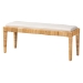 Baxton Studio Sofia Modern Bohemian Natural Brown Rattan and Mahogany Wood Bench