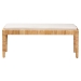 bali & pari Sofia Modern Bohemian Natural Brown Rattan and Mahogany Wood Bench - BSOSofia-Rattan-Bench