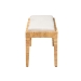 bali & pari Sofia Modern Bohemian Natural Brown Rattan and Mahogany Wood Bench - BSOSofia-Rattan-Bench