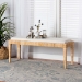 bali & pari Sofia Modern Bohemian Natural Brown Rattan and Mahogany Wood Bench - BSOSofia-Rattan-Bench