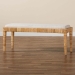 bali & pari Sofia Modern Bohemian Natural Brown Rattan and Mahogany Wood Bench - BSOSofia-Rattan-Bench