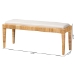 bali & pari Sofia Modern Bohemian Natural Brown Rattan and Mahogany Wood Bench - BSOSofia-Rattan-Bench