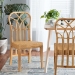 bali & pari Monaco Modern Bohemian Oak Brown Finished Mahogany Wood and Natural Rattan Dining Chair - BSOMonaco-Rattan-DC