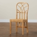 bali & pari Monaco Modern Bohemian Oak Brown Finished Mahogany Wood and Natural Rattan Dining Chair - BSOMonaco-Rattan-DC