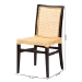 bali & pari Lingga Modern Bohemian Dark Brown Mahogany Wood and Natural Rattan Dining Chair - BSOLingga-Mahogany-DC