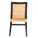 bali & pari Lingga Modern Bohemian Dark Brown Mahogany Wood and Natural Rattan Dining Chair - BSOLingga-Mahogany-DC