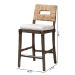 bali & pari Porsha Modern Bohemian Dark Brown Finished Mahogany Wood and Natural Rattan Counter Stool - BSOPorsha-Mahogany-CS