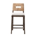 bali & pari Porsha Modern Bohemian Dark Brown Finished Mahogany Wood and Natural Rattan Counter Stool - BSOPorsha-Mahogany-CS