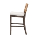bali & pari Porsha Modern Bohemian Dark Brown Finished Mahogany Wood and Natural Rattan Counter Stool - BSOPorsha-Mahogany-CS