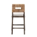 bali & pari Porsha Modern Bohemian Dark Brown Finished Mahogany Wood and Natural Rattan Counter Stool - BSOPorsha-Mahogany-CS