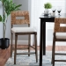 bali & pari Porsha Modern Bohemian Dark Brown Finished Mahogany Wood and Natural Rattan Counter Stool - BSOPorsha-Mahogany-CS