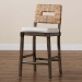 bali & pari Porsha Modern Bohemian Dark Brown Finished Mahogany Wood and Natural Rattan Counter Stool - BSOPorsha-Mahogany-CS