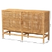 bali & pari Vivan Modern Bohemian Natural Brown Rattan and Mahogany Wood Storage Cabinet - BSOVivan-W137-Rattan-Cabinet