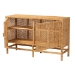 bali & pari Vivan Modern Bohemian Natural Brown Rattan and Mahogany Wood Storage Cabinet - BSOVivan-W137-Rattan-Cabinet