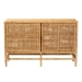 bali & pari Vivan Modern Bohemian Natural Brown Rattan and Mahogany Wood Storage Cabinet - BSOVivan-W137-Rattan-Cabinet