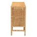bali & pari Vivan Modern Bohemian Natural Brown Rattan and Mahogany Wood Storage Cabinet - BSOVivan-W137-Rattan-Cabinet