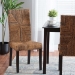 bali & pari Laymi Modern Bohemian Dark Brown Mahogany Wood and Seagrass Dining Chair - BSOLaymi-Mahogany-DC