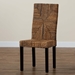bali & pari Laymi Modern Bohemian Dark Brown Mahogany Wood and Seagrass Dining Chair - BSOLaymi-Mahogany-DC