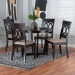 Baxton Studio Estelle Modern Beige Fabric and Dark Brown Finished Wood 5-Piece Dining Set - BSOEstelle-Sand/Dark Brown-5PC Dining Set