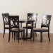 Baxton Studio Estelle Modern Beige Fabric and Dark Brown Finished Wood 5-Piece Dining Set - BSOEstelle-Sand/Dark Brown-5PC Dining Set