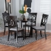 Baxton Studio Estelle Modern Grey Fabric and Dark Brown Finished Wood 5-Piece Dining Set - BSOEstelle-Grey/Dark Brown-5PC Dining Set