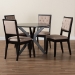 Baxton Studio Mana Modern Sand Fabric and Dark Brown Finished Wood 5-Piece Dining Set - BSOMana-Sand/Dark Brown-5PC Dining Set