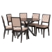 Baxton Studio Mana Modern Sand Fabric and Dark Brown Finished Wood 7-Piece Dining Set