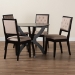 Baxton Studio Noe Modern Sand Fabric and Dark Brown Finished Wood 5-Piece Dining Set - BSONoe-Sand/Dark Brown-5PC Dining Set