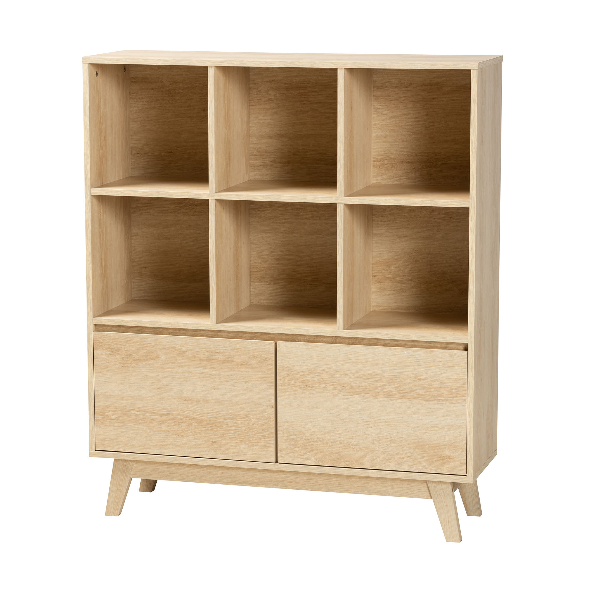 Baxton Studio Danina Japandi Oak Brown Finished Wood Bookshelf