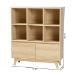 Baxton Studio Danina Japandi Oak Brown Finished Wood Bookshelf - BSOLCF20211236-Pine Bookshelf