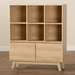 Baxton Studio Danina Japandi Oak Brown Finished Wood Bookshelf - BSOLCF20211236-Pine Bookshelf