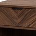 Baxton Studio Sadia Modern Walnut Brown Finished Wood and Black Metal 1-Drawer End Table - BSOLCF20211284-Walnut-ET