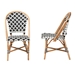 bali & pari Ambre Modern French Black and White Weaving Natural Rattan 2-Piece Bistro Chair Set - BSOBC003-Rattan-DC