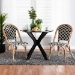 bali & pari Ambre Modern French Black and White Weaving Natural Rattan 2-Piece Bistro Chair Set - BSOBC003-Rattan-DC