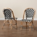 bali & pari Ambre Modern French Black and White Weaving Natural Rattan 2-Piece Bistro Chair Set - BSOBC003-Rattan-DC