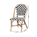 bali & pari Ambre Modern French Black and White Weaving Natural Rattan 2-Piece Bistro Chair Set - BSOBC003-Rattan-DC