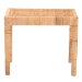 bali & pari Abelia Modern Bohemian Natural Rattan and Mahogany Wood Short Accent Bench - BSOAbelia-Wooden-Bench-Small