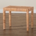 bali & pari Abelia Modern Bohemian Natural Rattan and Mahogany Wood Short Accent Bench - BSOAbelia-Wooden-Bench-Small