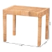 bali & pari Abelia Modern Bohemian Natural Rattan and Mahogany Wood Short Accent Bench - BSOAbelia-Wooden-Bench-Small